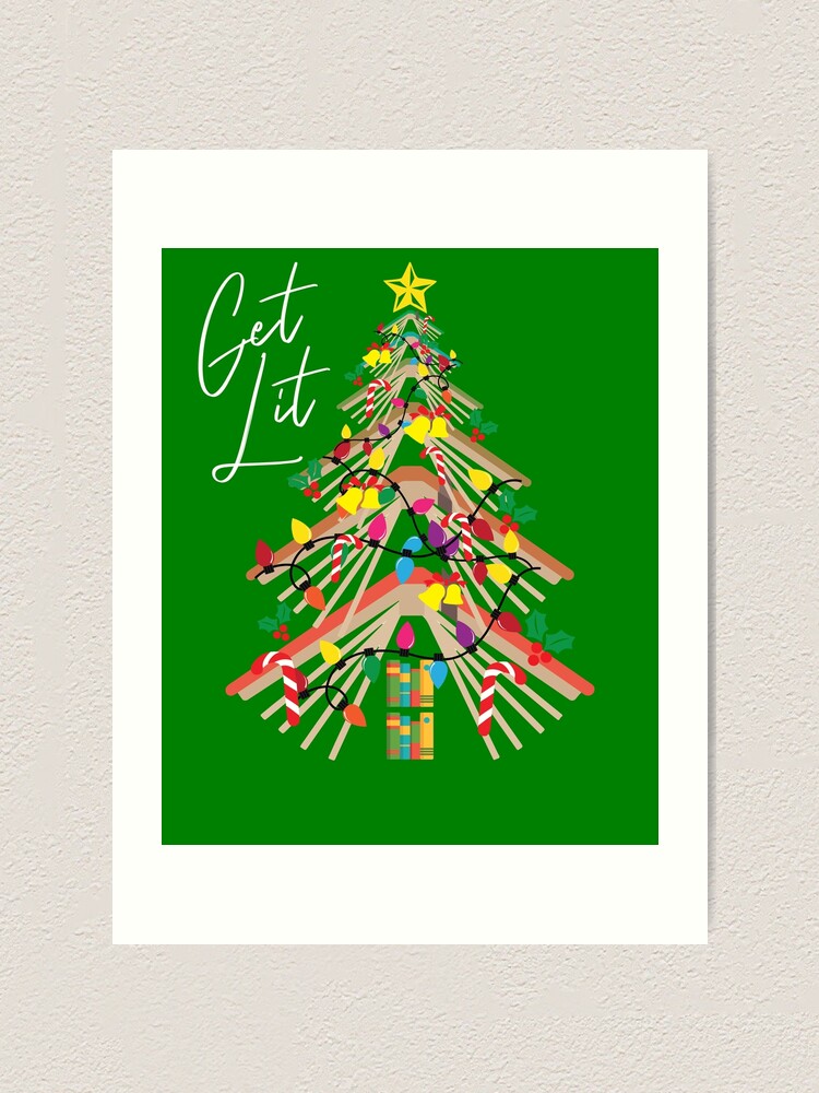 Thumbnail 1 von 3, Kunstdruck, Get Lit Book Christmas Tree Bookworm Love To Read Reading Gear designt und verkauft von DynamicDesign.