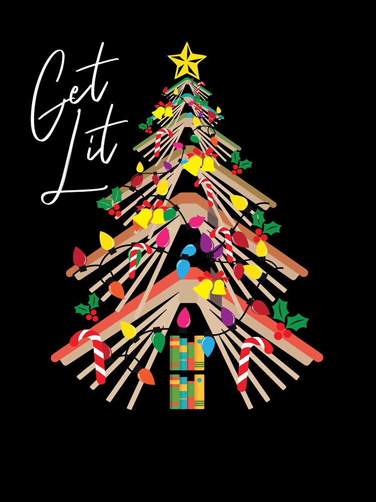 Imagen 7 de 7, Camiseta oversize con la obra Get Lit Book Christmas Tree Bookworm Love To Read Reading Gear, diseñada y vendida por DynamicDesign.