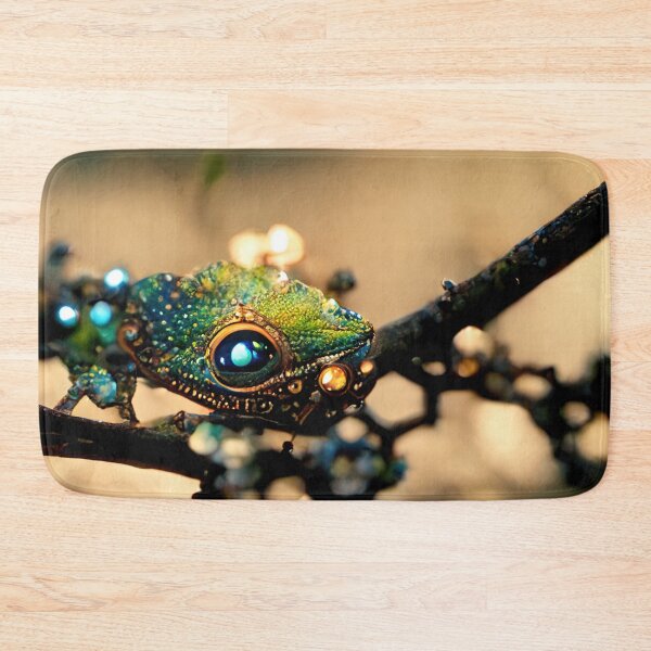 Item preview, Steampunk gecko covered with shiny emeralds designed and sold by RK - Shop.