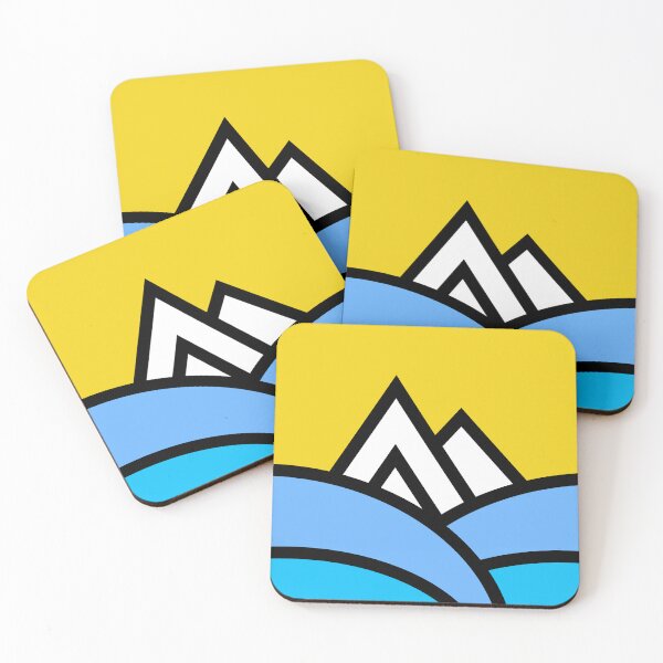 Item preview, Geometric Thick Lined Mountain Peaks Rising from the Sea Saint Lucia Pitons designed and sold by Uppercase Tees.