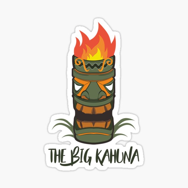 The Big Kahuna Hawaii Vacation Tiki Torch Sticker