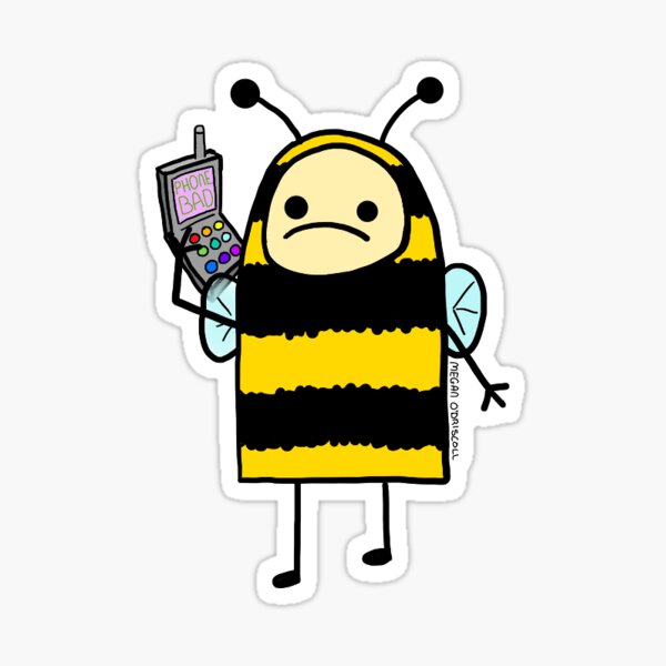 Item preview, bee on the phone designed and sold by beesbymegan.