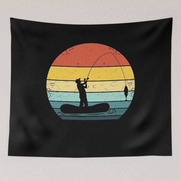 Item preview, 70s Sunset Angling Boat Fisherman Retro Vintage designed and sold by KleverOlivier.