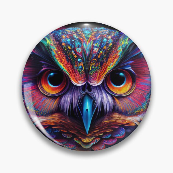 Item preview, Owl Colorful Neon Psychedelic Art designed and sold by Trippinink-.