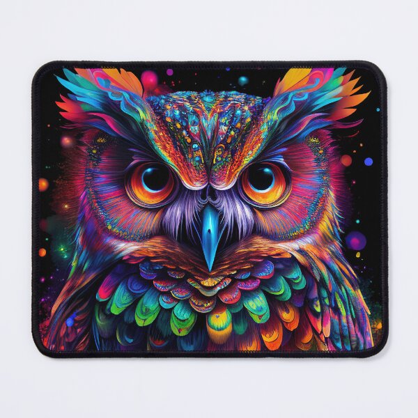 Item preview, Owl Colorful Neon Psychedelic Art designed and sold by Trippinink-.