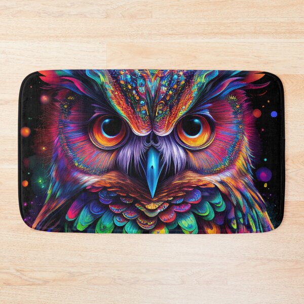 Item preview, Owl Colorful Neon Psychedelic Art designed and sold by Trippinink-.
