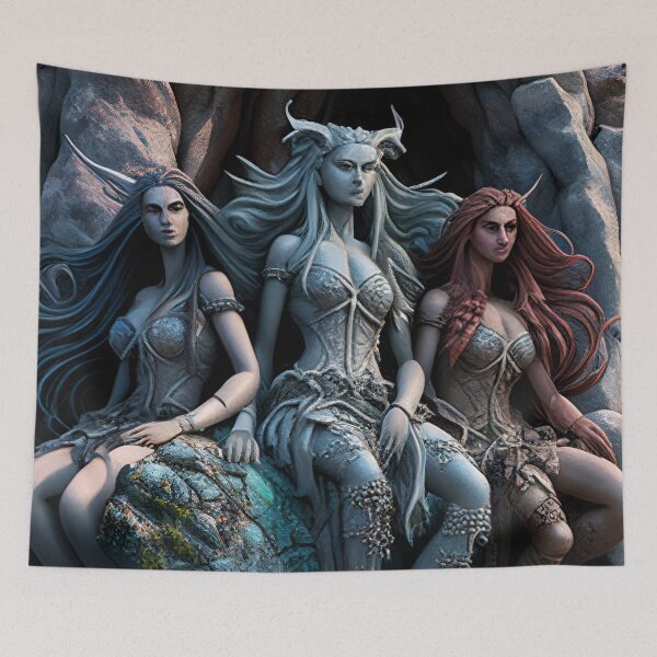 Item preview, 3 MERMAIDS Midjourney AI Artwork designed and sold by davidjulie.