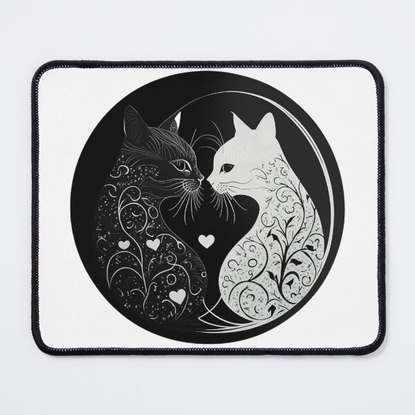 Item preview, Two cats in love in an elegant pattern designed and sold by GorinART.