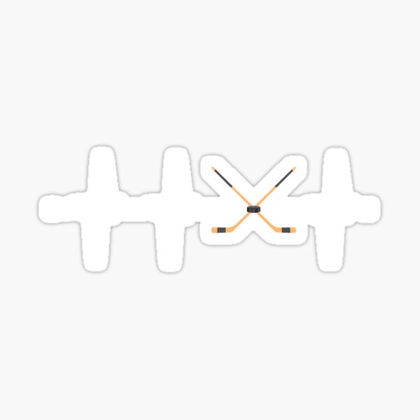 "Crossed Ice Hockey Sticks ECG Heartbeat Pulse Wv" Sticker for Sale by