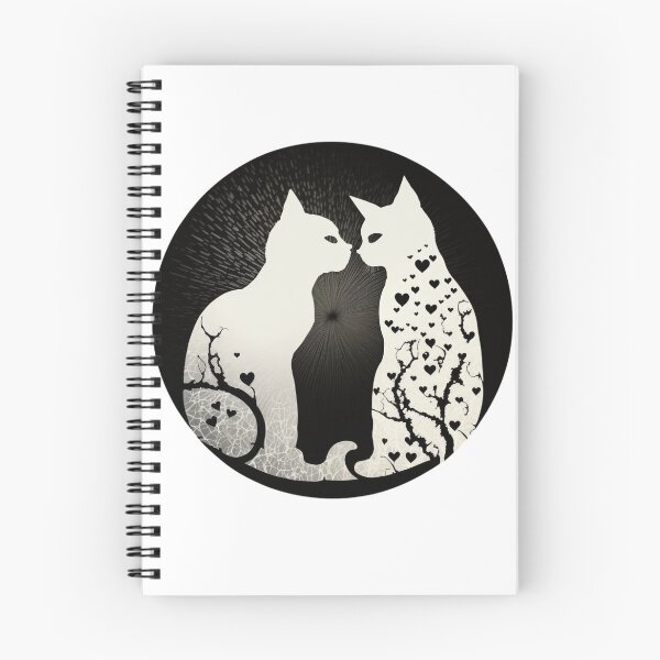Item preview, Two cats in love in an elegant pattern designed and sold by GorinART.