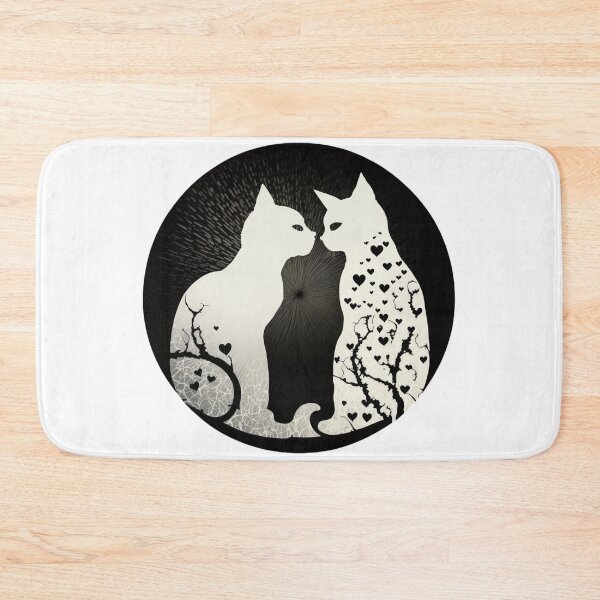 Item preview, Two cats in love in an elegant pattern designed and sold by GorinART.
