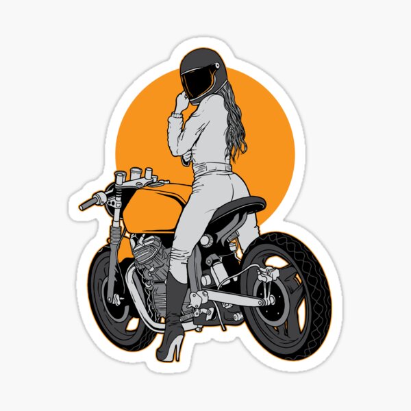 Caferacer Girl Sticker