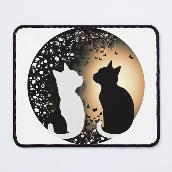 Item preview, Two cats in love in an elegant pattern designed and sold by GorinART.