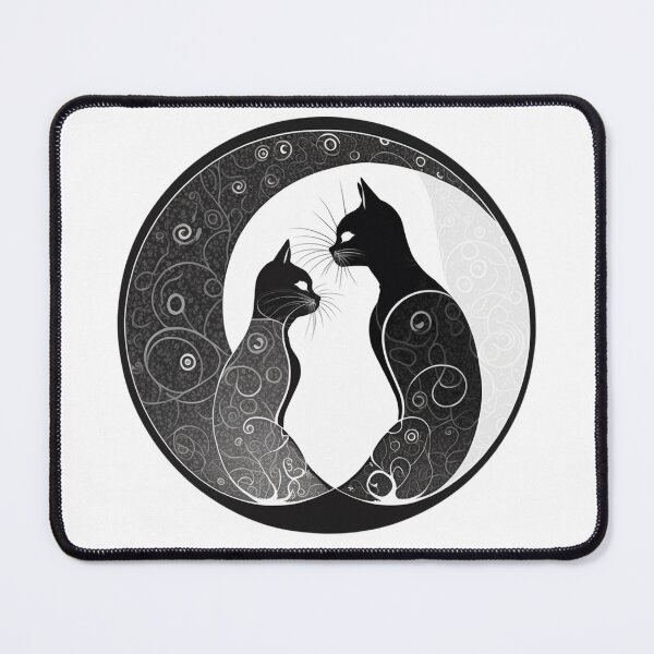 Item preview, Two cats in love in an elegant pattern designed and sold by GorinART.