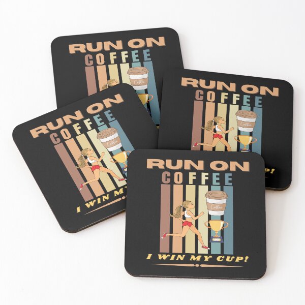 Item preview, RUN ON COFFEE. I WIN MY CUP! VINTAGE STYLE! designed and sold by Giulivo Store Graphic.