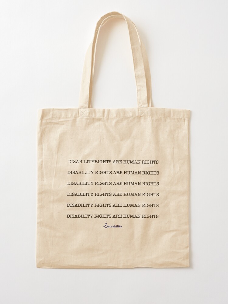 Thumbnail 2 of 5, Tote Bag, Disability Rights Are Human Rights designed and sold by Dateability.
