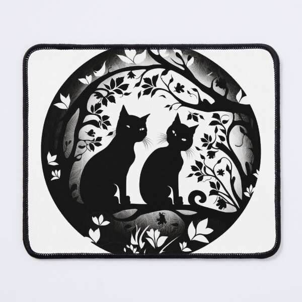 Item preview, Two cats in love in an elegant pattern designed and sold by GorinART.