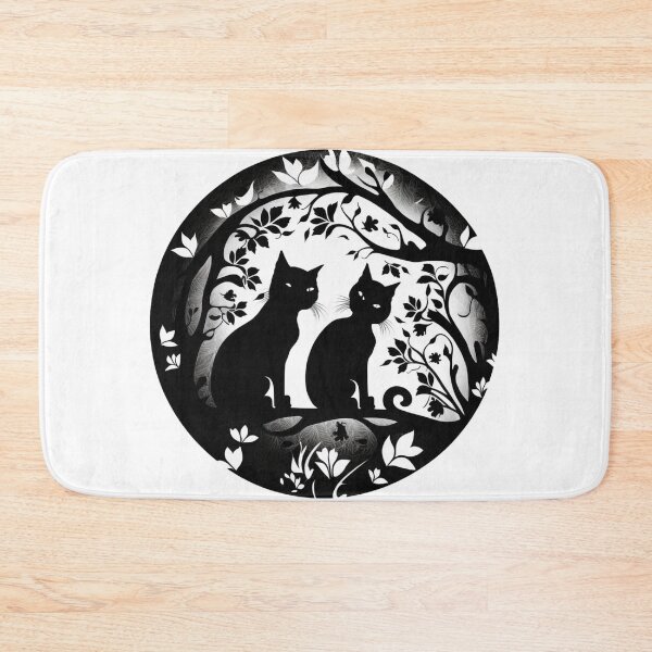 Item preview, Two cats in love in an elegant pattern designed and sold by GorinART.
