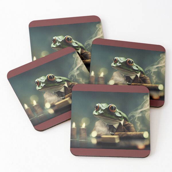 Item preview, Mobster Frog in a Cigar Bar designed and sold by BySpinny.