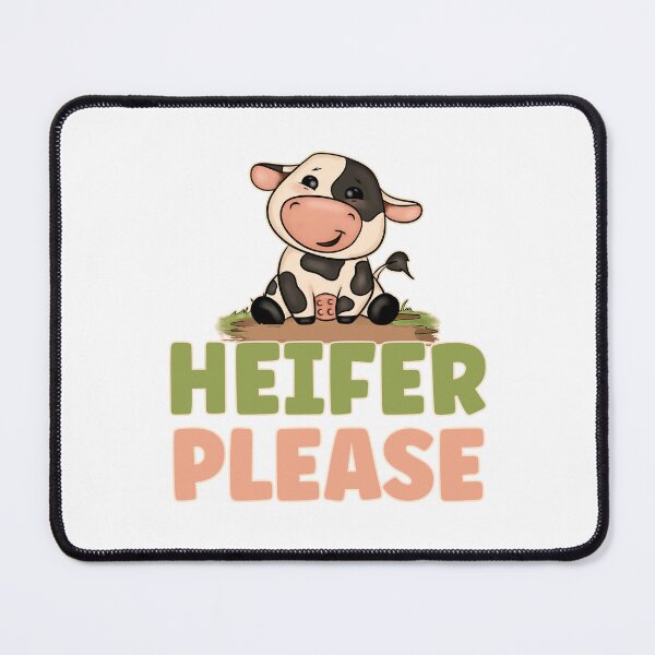 Item preview, Heifer Please - Cute Funny Kawaii Cow designed and sold by TheButtonCrew.