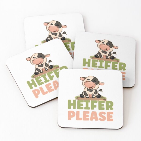 Item preview, Heifer Please - Cute Funny Kawaii Cow designed and sold by TheButtonCrew.
