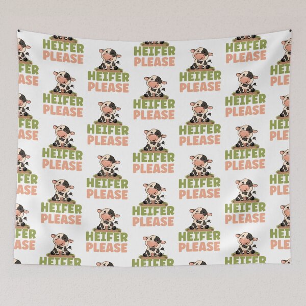Item preview, Heifer Please - Cute Funny Kawaii Cow designed and sold by TheButtonCrew.