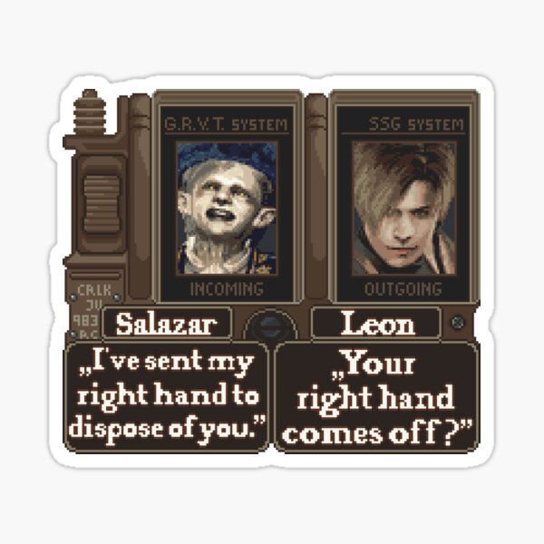 Item preview, Resident Evil Leon Kennedy Pixel Art designed and sold by AlleenasPixels.