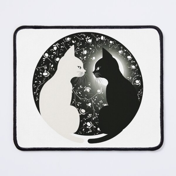 Item preview, Two cats in love in an elegant pattern designed and sold by GorinART.