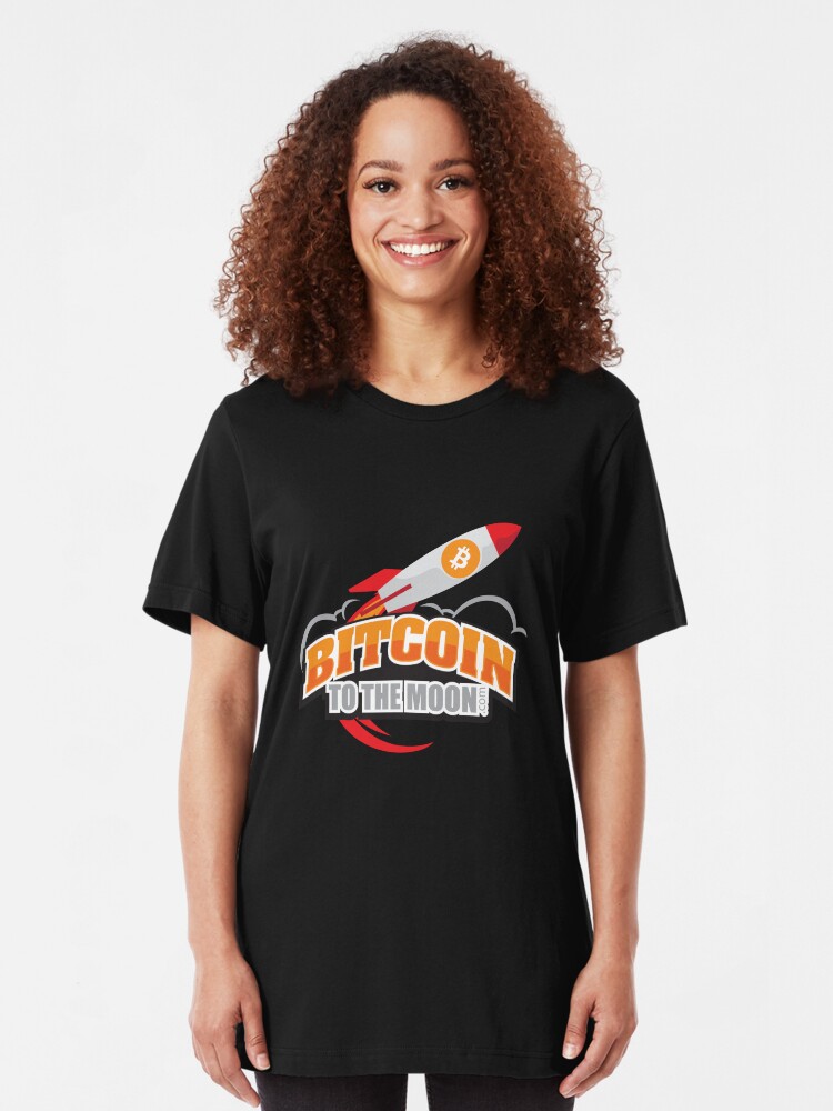 Alternate view of Bitcoin to the Moon Slim Fit T-Shirt