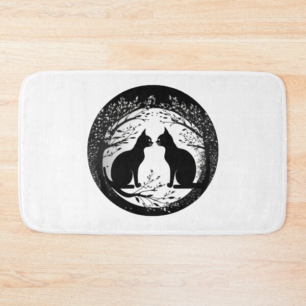 Item preview, Two cats in love in an elegant pattern designed and sold by GorinART.