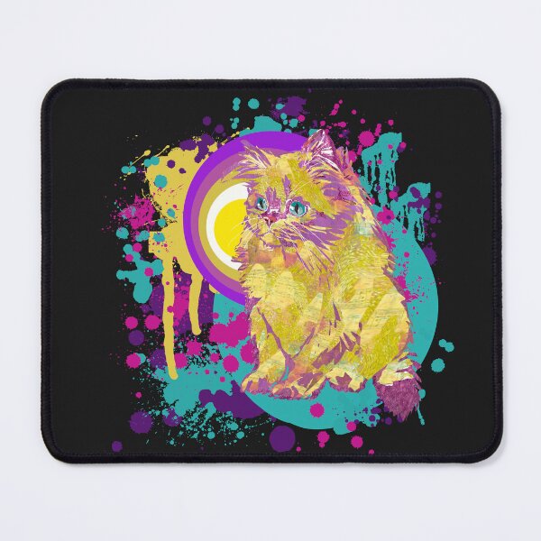 Item preview, Paint Splatter Yellow Kitty Cat designed and sold by ginaisarty.