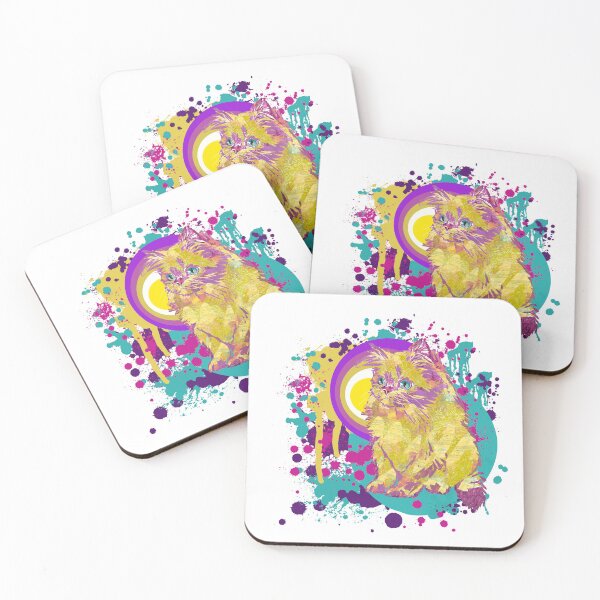 Item preview, Paint Splatter Yellow Kitty Cat designed and sold by ginaisarty.