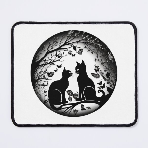Item preview, Two cats in love in an elegant pattern designed and sold by GorinART.
