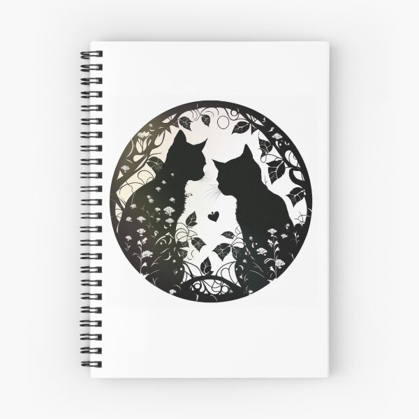 Item preview, Two cats in love in an elegant pattern designed and sold by GorinART.
