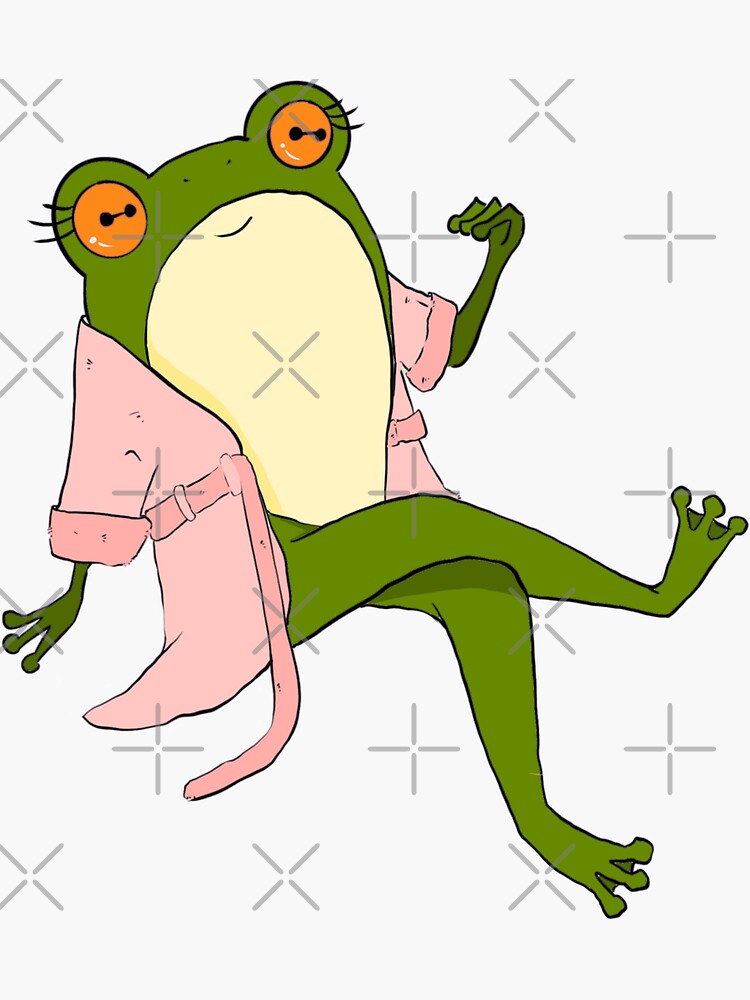 "Bathrobe Frog" Sticker for Sale by cailingale Redbubble