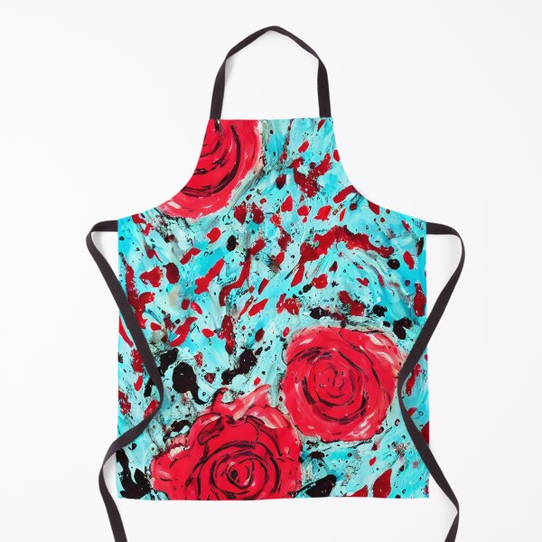 Item preview, Splash of red roses on a light blue background designed and sold by GOLDENLIONPERU.