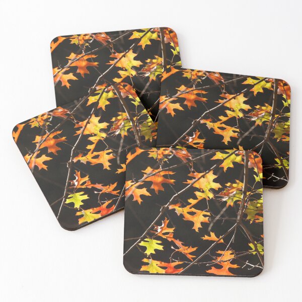 Item preview, Maple (Acer palmatum), red autumn leaves on a tree, dark background designed and sold by Torsten  Krüger.