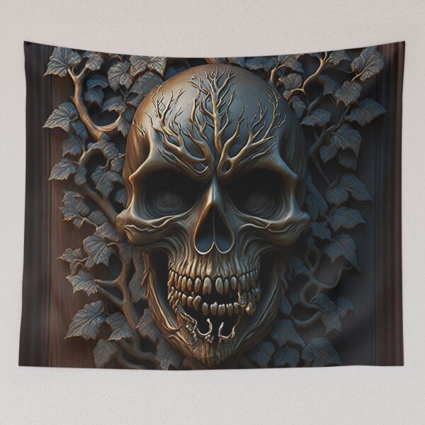 Item preview, Wood Carved Skull V1 designed and sold by GummywormDesign.