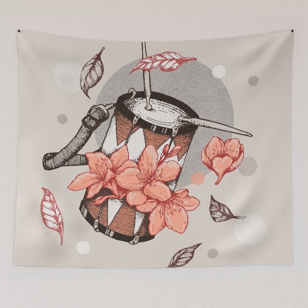 Item preview, Drum and flowers designed and sold by Rômulo Queiroz.