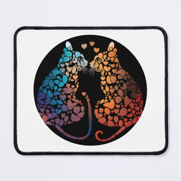 Item preview, Two cats in love in an elegant pattern designed and sold by GorinART.