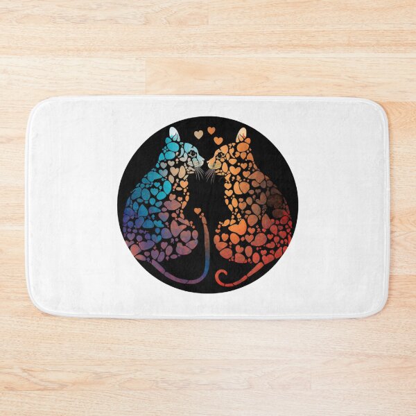 Item preview, Two cats in love in an elegant pattern designed and sold by GorinART.