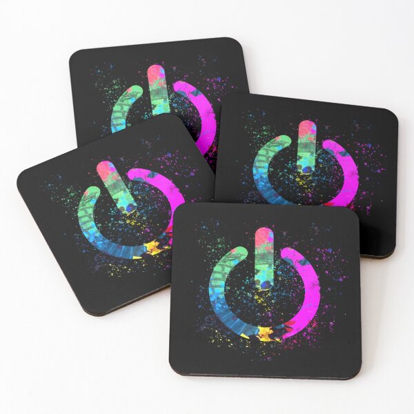 Item preview, Colorful Paint Splatter Power On Off Icon designed and sold by sweetbelle.