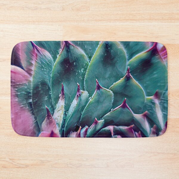 Item preview, Focal zoom illustration of purple blue houseleek flower plant designed and sold by Khala.
