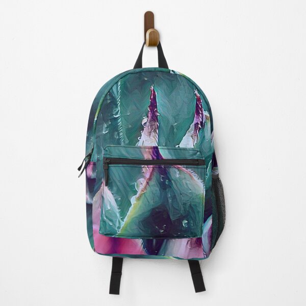 Item preview, Focal zoom illustration of purple blue houseleek flower plant designed and sold by Khala.