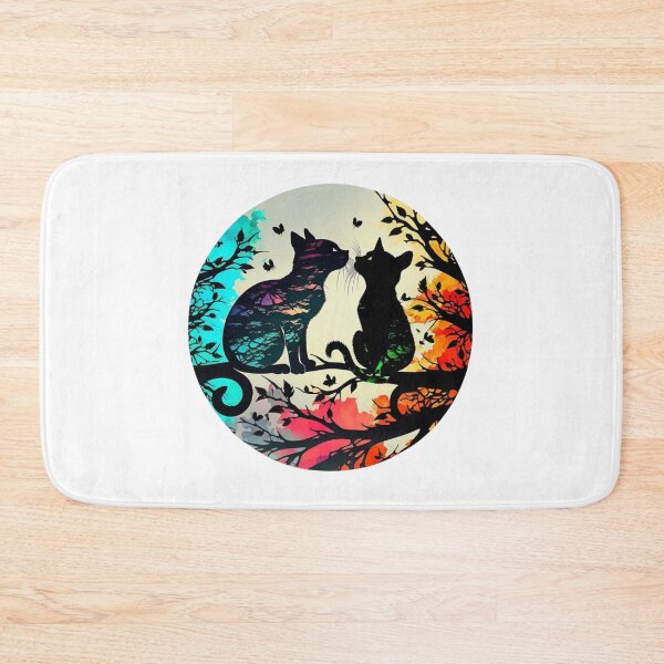 Item preview, Two cats in love in an elegant pattern designed and sold by GorinART.