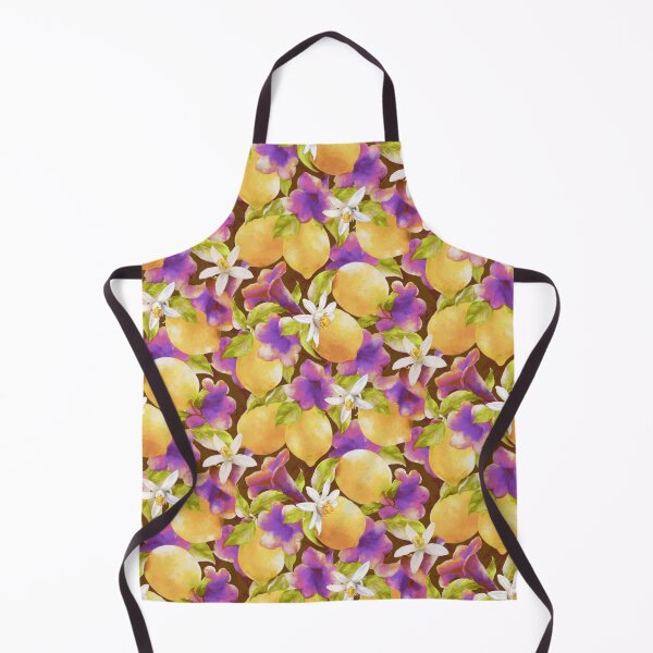 Item preview, Lemons Blossoms and Pink Purple Trumpet Flowers Seamless Pattern Design  designed and sold by Tina Veenstra.
