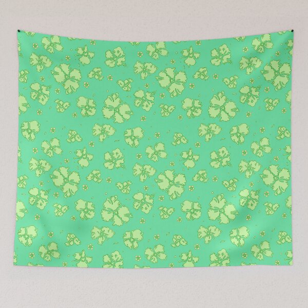 Item preview, Green and Yellow Hawaiian Flower Pattern designed and sold by TheFoxyWolfShop.
