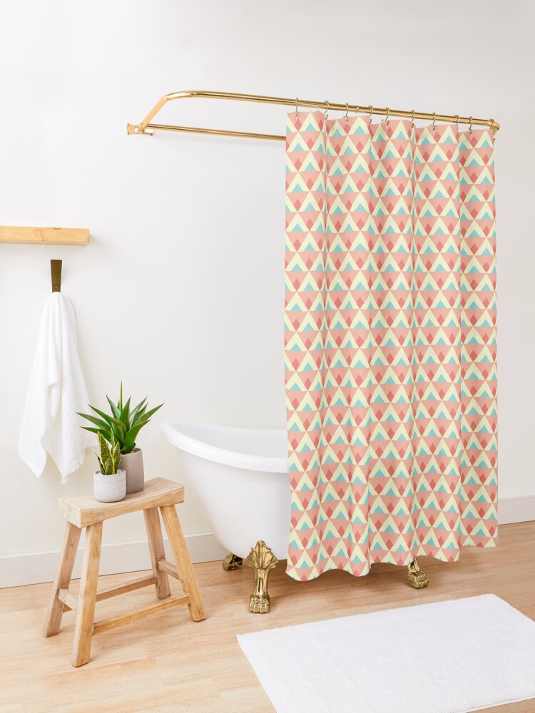Thumbnail 3 of 5, Shower Curtain, Triangles and diamonds designed and sold by petitspixels.