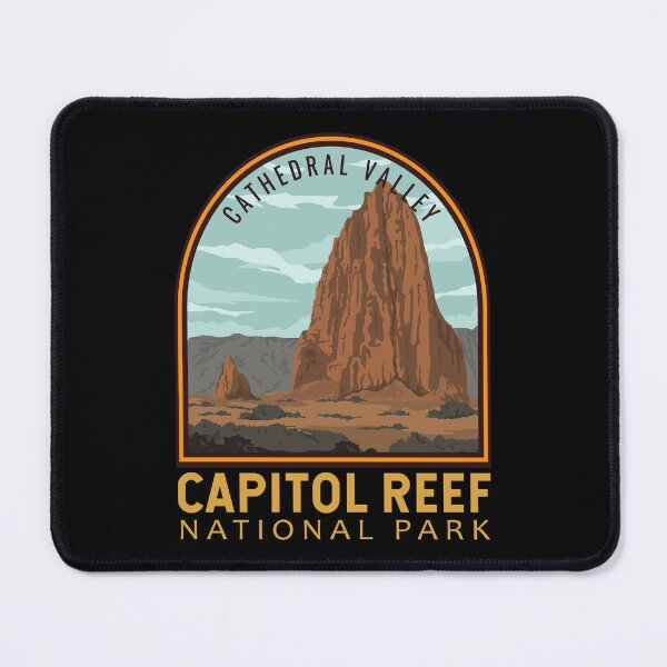 Item preview, Capitol Reef National Park Cathedral Valley Vintage Emblem designed and sold by KrisSidDesigns.