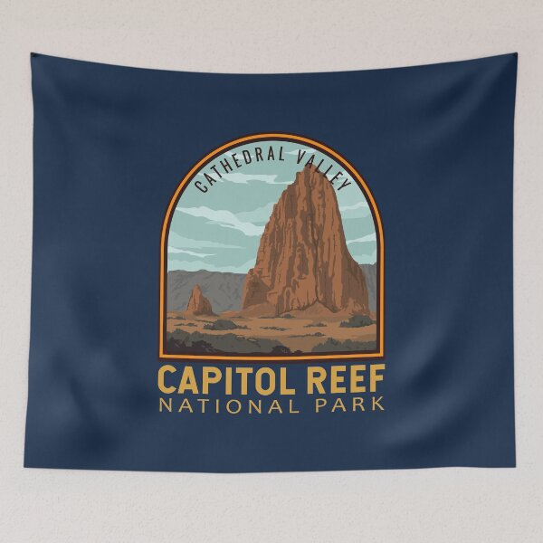 Item preview, Capitol Reef National Park Cathedral Valley Vintage Emblem designed and sold by KrisSidDesigns.